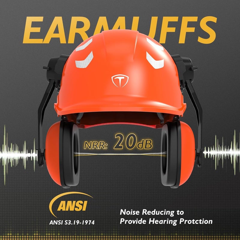 TOOLIOM Chainsaw Helmet with Face Shield and Ear Muffs, Forestry Safety Helmet, ANSI Z89.1 Certified Arborist Helmet, Chainsaw Safety Equipment (with Anti-Fog Goggles) - Image 3